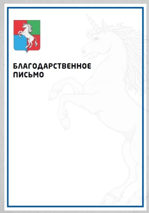 Благодарственное письмо Совета депутатов  городского округа город Выкса Нижегородской области'